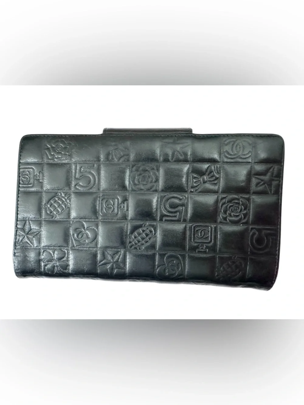 🖤Chanel Lucky Charms Black Leather Continental Wallet with COA